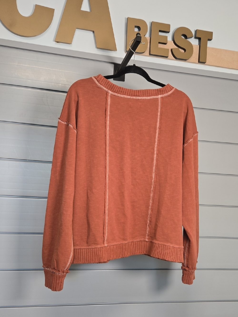 Pilcro Knit Crewneck Sweater - Rust - Picture 7 of 15